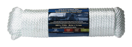 Wellington 7/16 in. D X 100 ft. L White Solid Braided Poly Rope