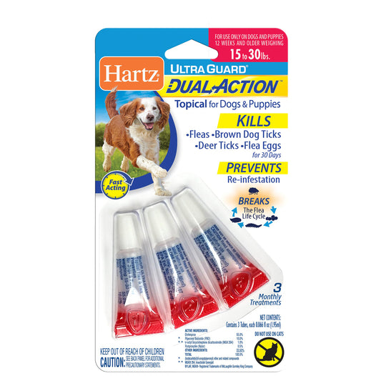 Hartz UltraGuard Dual Action Liquid Dog Flea and Tick Drops 0.066 oz