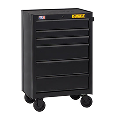 Rolling Tool Cabinet, 6-Drawer, Double Wall Steel, 26-In.