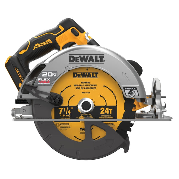 Herramienta de sierra circular inalámbrica sin escobillas DeWalt 20V MAX de 7-1/4 in