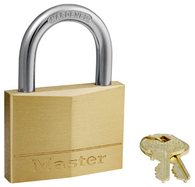 Master Lock 2-3/8 in. W Brass 5-Pin Cylinder Padlock 1 pk