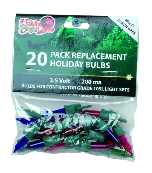 Holiday Bright Lights Contractor Incandescent Christmas Light Bulbs Multicolored 20 lights (Pack of 25)