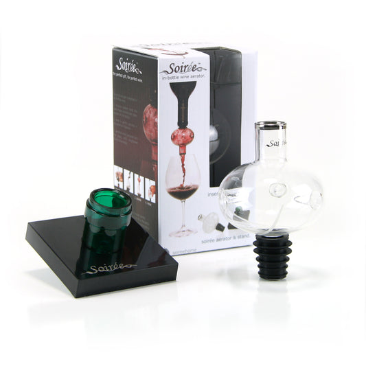 Soiree Clear Glass Aerating Wine Pourer (Pack of 9)