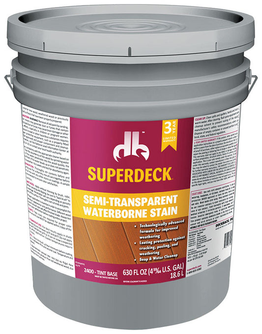 Superdeck Semi-Transparent Low VOC g/L Tintable Acrylic Waterborne Stain 5 gal.