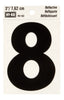 Hy-Ko 3 in. Reflective Black Vinyl Number 8 Self-Adhesive 1 pc. (Pack of 10)