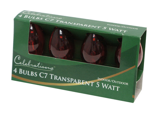 Celebrations C7 Replacement Bulbs 3 W Red (Pack of 10)