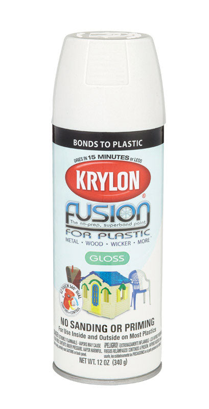Krylon Gloss Dover White 12 oz. Fusion Spray Paint (Pack of 6)