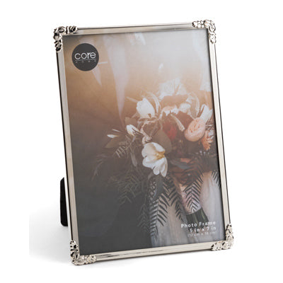 Photo Frame, Shiny Silver Metal, 5 x 7-In. (Pack of 4)