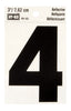 Hy-Ko 3 in. Reflective Black Vinyl Number 4 Self-Adhesive 1 pc. (Pack of 10)