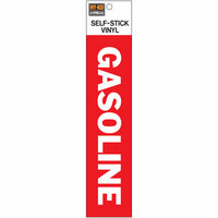 Self-Adhesive Gasoline Fuel Safety Sign, Vinyl, 2 x 8-In. (Pack of 10)