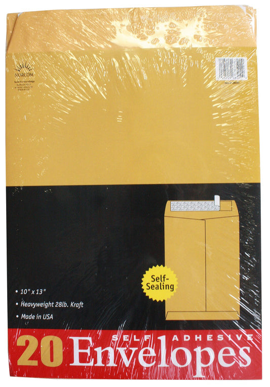 Norcom 68520-6 10 X 13 28# Kraft Envelopes (Pack of 6)