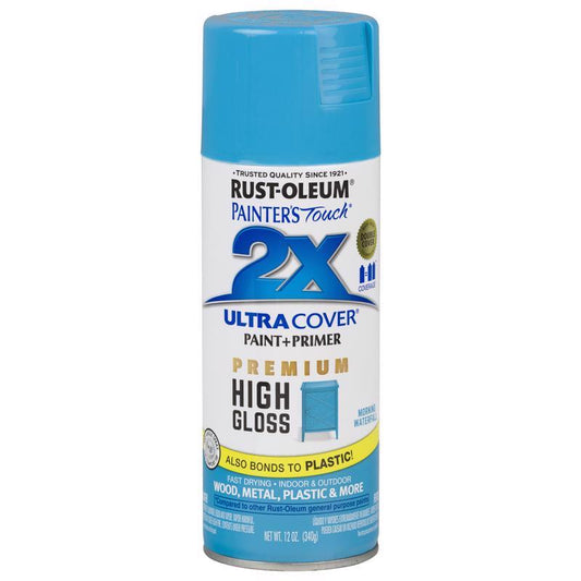 Rust-Oleum Painter's Touch 2X Ultra Cover High-Gloss Morning Waterfall Spray Paint 12 oz. (Pack of 6)