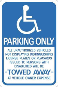 12x18 HANDICAP PARK ONLY SIGN