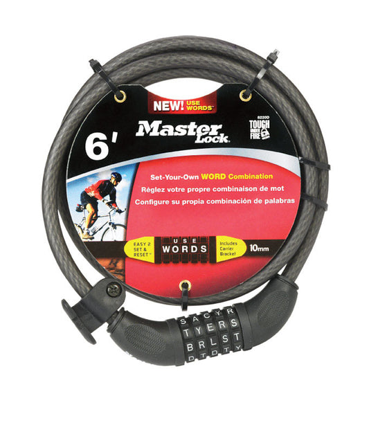 Master Lock 3/8 in. W X 6 ft. L Steel 5-Dial Combination Locking Cable 1 pk