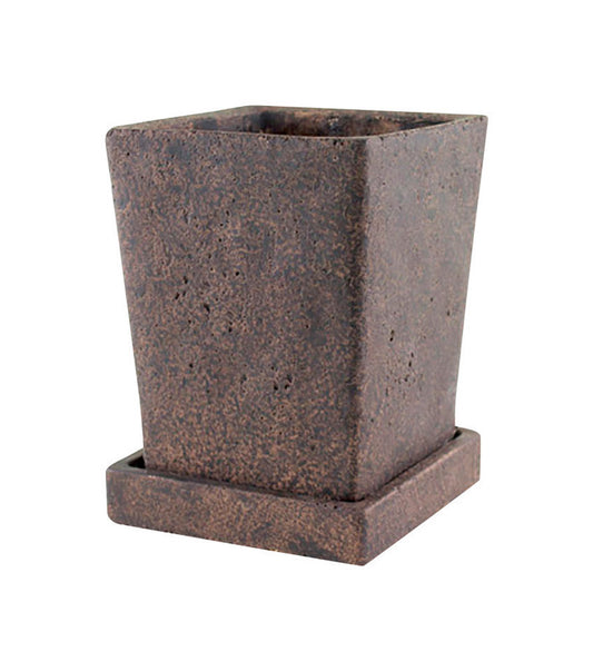 Syndicate Home & Garden 6-1/4 in. H x 5-1/2 in. W Cement Planter Brown (Pack of 4)