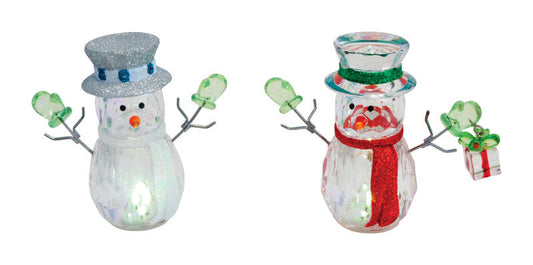 Home Plus Snowmen Lighted Shapes Acrylic (Pack of 12)