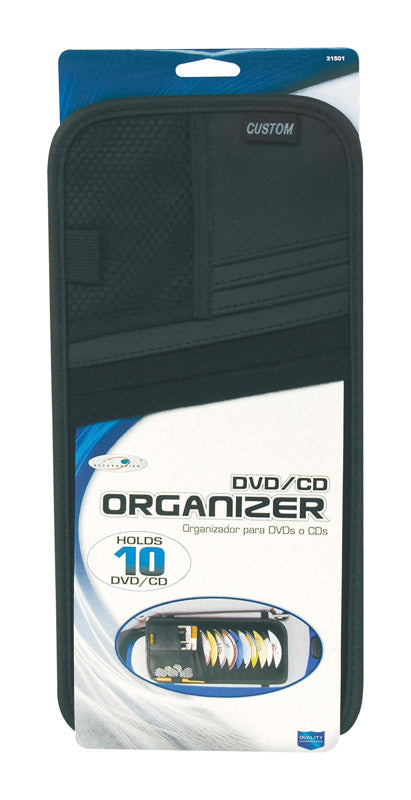 Custom Accessories Black CD Visor Organizer For Universal fit for all vehicles 1 pk