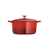 5.5 Qt Enameled Cast-Iron Series 1000 Covered Round Dutch Oven - Gradated Red