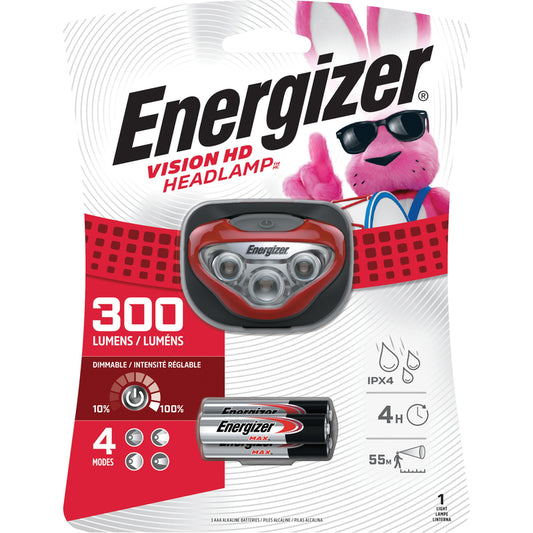 Energizer 300 lm Red LED Head Lamp AAA Battery