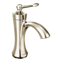 Polished nickel one-handle high arc bathroom faucet