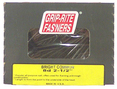 Grip Rite 16C1 1 Lb 3-1/2" Bright Smooth Shank Common Nail