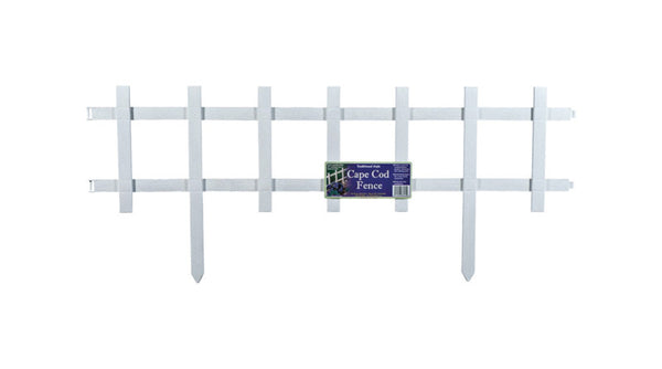 Master Mark Cape Cod Fence 33 in. L x 13.5 in. H Plastic White Decorative Garden Border (Pack of 50)