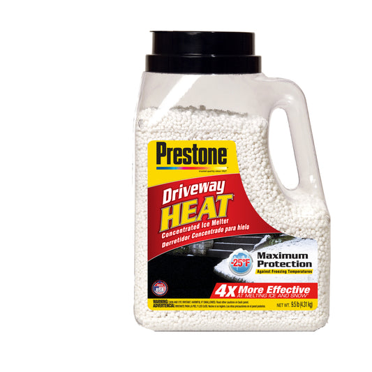 Prestone Driveway Heat Calcium Chloride Ice Melt 9.5 lb. Pellet (Pack of 4)