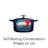 3.5 Qt Enameled Cast Iron Series Covered Round Dutch Oven in Gradated Cobalt
