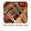 2 Pk - Grill Tongs And Grill Fork - Dark Brown Polywood