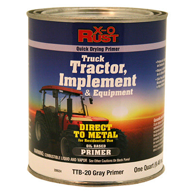 Rust-Preventative Oil-Base Brush-On Primer for Metal, Truck, Tractor, Implement & Equipment, Gray, 1-Qt.