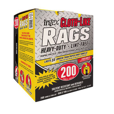 Cloth-like Shop Rags, Blue, 10x11-In., 200-Ct.