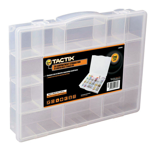 Tactix  14-1/2 in. L x 11-11/16 in. W x 2-11/16 in. H Storage Organizer  Plastic  17 compartment Clear