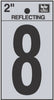 Hy-Ko 2 in. Reflective Black Vinyl Number 8 Self-Adhesive 1 pc. (Pack of 10)