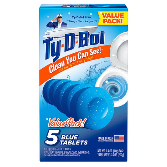 Ty-D-Bol Blue Spruce Scent Automatic Toilet Bowl Cleaner 8.5 oz. Stick (Pack of 10)