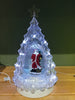 Decoris  LED Clear Tree With Santa  Christmas Decoration  White  Glass  1 pk