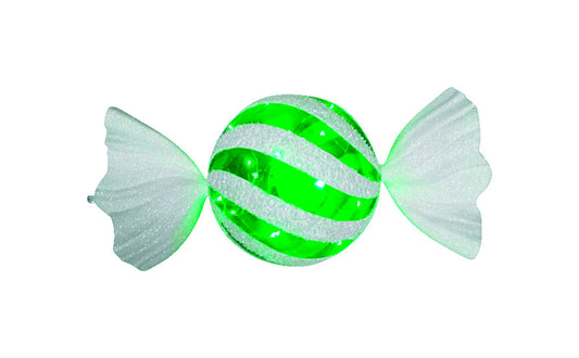 Celebrations  Green/White  Striped Candy  Christmas Decoration