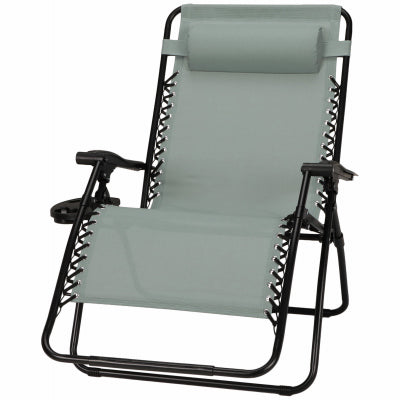 Sunny Isles Zero Gravity Chair, Coated Steel Frame, Seafoam Green, XL