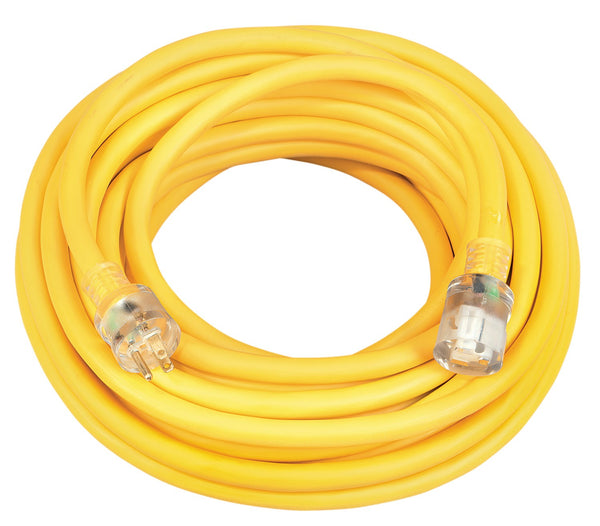 Coleman Cable 02689 10/3 Vinyl Outdoor Extension Cord With Lighted End, 100-Foot
