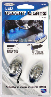 Car LED Accent Light, Interior/Exterior, Blue, 2-Pc. (Pack of 2)