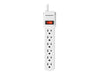 Monster Just Power It Up 6 Outlets White Power Strip, 3 ft.