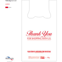 Novolex Thank You 12 in. H X 7 in. W X 21 in. L Plastic T-Shirt Bag 2000 pk