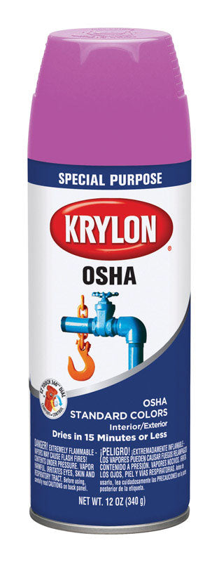 Krylon Special Purpse Gloss Safety Purple OSHA Color Spray Paint 12 oz. (Pack of 6)