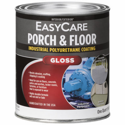 Premium Interior/Exterior Gloss Polyurethane Floor & Trim Enamel, White Pastel, 1-Qt. (Pack of 4)