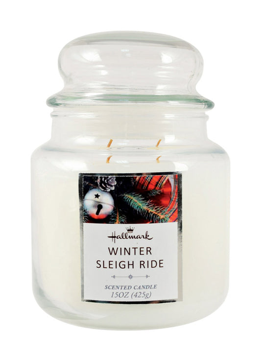 Langley Empire White Winter Sleigh Ride Scent Jar with Lid Candle 6 in. H x 5 in. Dia. (Pack of 4)