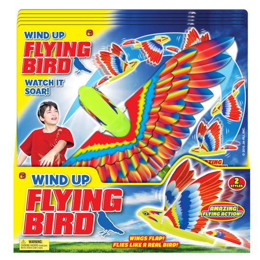JARU Assorted Color Plastic Wind Up Flying Bird Glinder for Ages 8 Years & Older (Pack of 6)