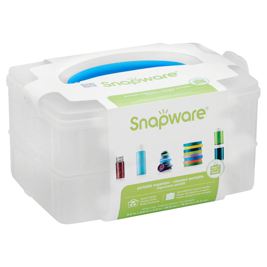 Snapware Transparent Plastic Blue 2-Layer Stackable Storage Box 5.25 H x 9 W x 6 D in.