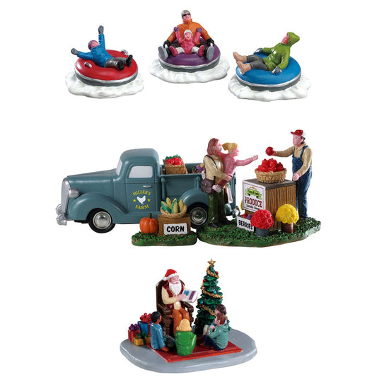 Lemax  Multicolored  Three Assorted Village People  Christmas Village (Pack of 6)
