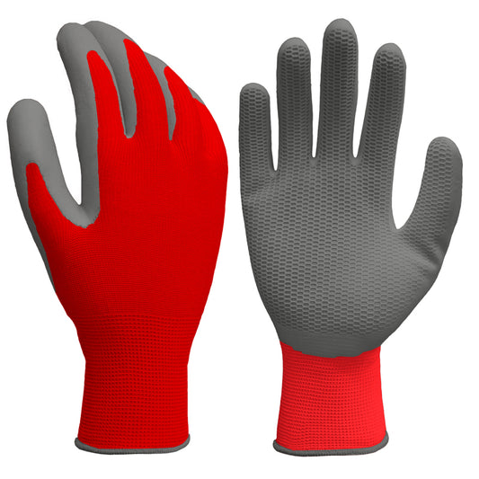 Grease Monkey One Size Fits All Latex Honeycomb Black/Gray Grip Gloves