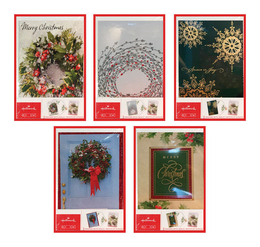 Hallmark 40 count boxes Christmas Cards multicolored Paper 12.80 in. 16 pk (Pack of 16)