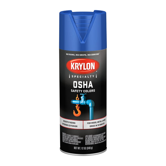 Krylon Special Purpose Gloss Safety Blue OSHA Color Spray Paint 12 oz. (Pack of 6)